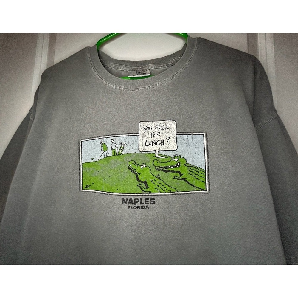 Vintage Y2k Golfers‎ Alligator "You Free For Lunch?" Comedy Graphic T-Shirt